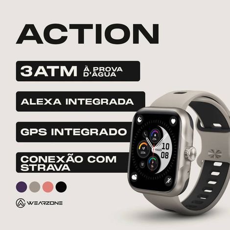 WEARZONE ACTION | A PROVA D'ÁGUA 3ATM | GPS INTEGRADO | ALEXA